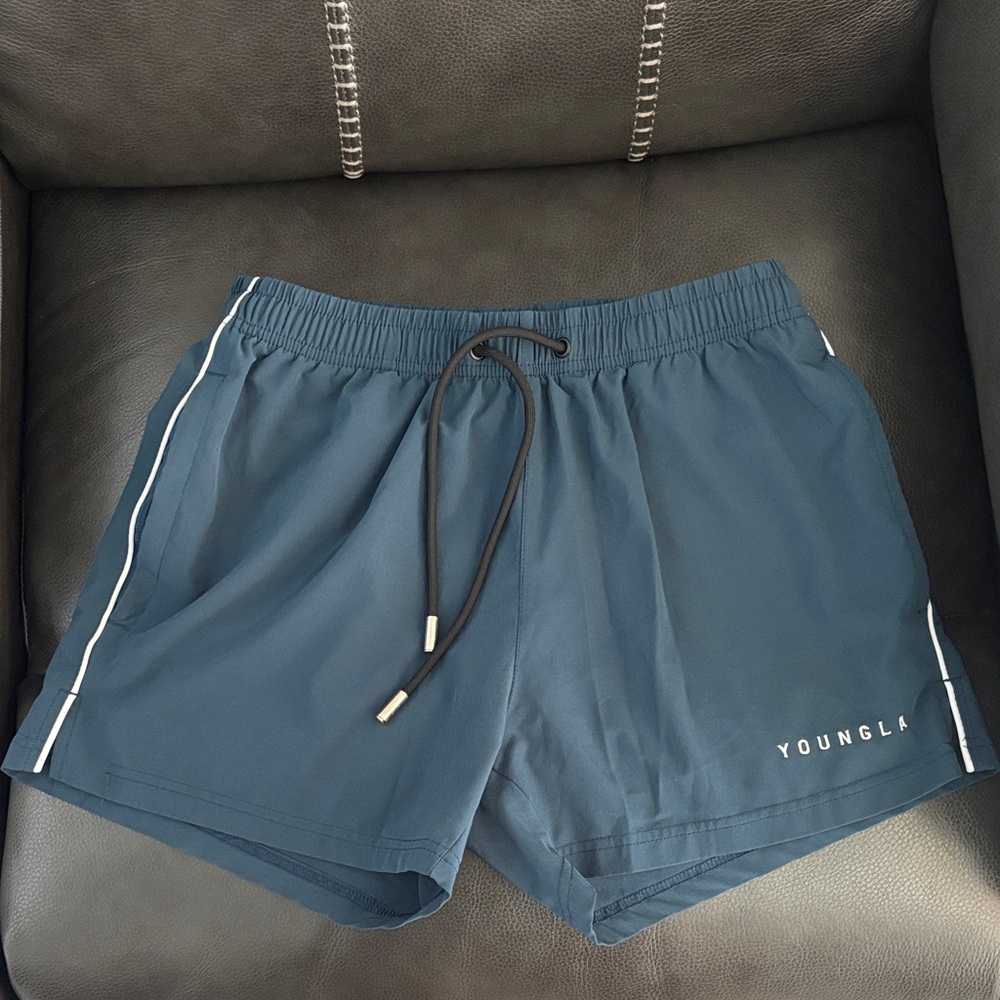 YoungLA Men's Navy Athletic Shorts